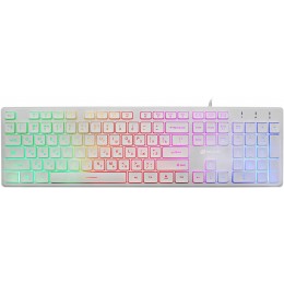Клавиатура Оклик 550ML белый USB slim Multimedia LED (1061618) кабель 1.5м
