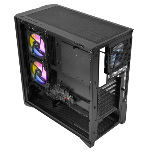 Корпус ПК без блока питания/ Case SAMA V42 Black, Midi-Tower, TG, 4x120mm ARGB, 2xUSB 3.0 + 1xUSB 3.2 Type-C, ATX, mATX, mITX Black SAMA