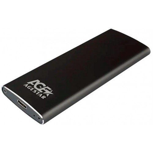 Внешний корпус SSD AgeStar 3UBNF2C: алюминиевый M2 2280 B-key с поддержкой SATA III и USB 3.1 (черный)