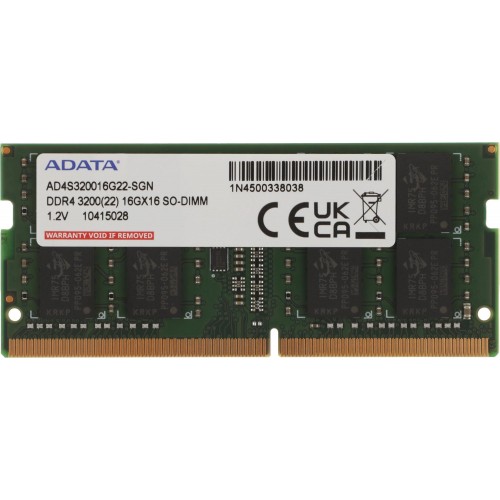 Память DDR4 16GB 3200MHz A-Data AD4S320016G22-SGN RTL - Высокопроизводительная SO-DIMM для ноутбуков