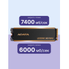 Твердотельный накопитель/ ADATA SSD LEGEND 960 MAX, 1000GB, M.2(22x80mm), NVMe 1.4, PCIe 4.0 x4, 3D NAND, R/W 7400/6000MB/s, IOPs 730 000/610 000, DRAM buffer 1000MB, TBW 780, DWPD 0.43, with BIG Heat Spreader (5 лет) ADATA