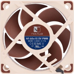 Кулер для корпуса/ Case Cooler Noctua NF-A6x15 5V PWM (60x60x15mm, 4-pin PWM, 23.4CFM, 19.8dBA, 3500RPM, Beige/Brown)