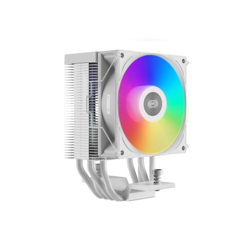 Кулер для процессора/ CPU Cooler PCCooler R400 ARGB WH (180W, 4-pin PWM, 133mm, Al/Cu, 4x6mm, ARGB, 1x92mm, 40.94CFM, 30dBA, 2200RPM, S: 1851/1700/1200/115X, AM5/AM4, white) PcCooler