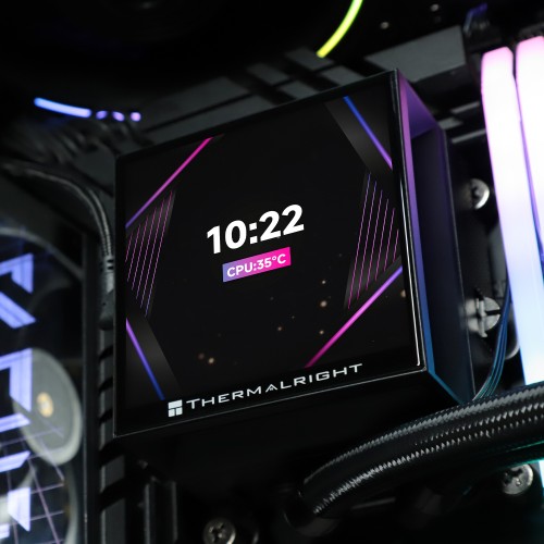 Водяное охлаждение для процессора/ Water Cooling System Thermalright Hyper Vision 360 (360mm, LED, Black, ARGB/ Fans: 3x120mm, 69CFM, 27dBA, 2150RPM/ Pump height 68mm, 6400RPM, Rad thickness 27mm/ S: 1700, 1200, 1851, 115X, 2011, 2066, AM5, AM4) Thermalri