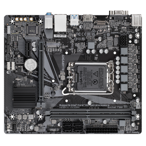 Материнская плата GIGABYTE INTEL H610 s1700: mATX, 2xDDR4 до 64GB, HDMI 2.1, PCIe 4.0, SATA 6Gb/s, USB 3.2 и M.2