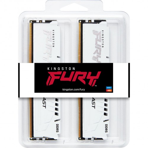 Память оперативная/ Kingston 32GB 5200MT/s DDR5 CL40 DIMM (Kit of 2) FURY Beast White XMP Kingston