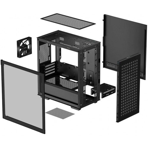 Корпус Deepcool CH370 черный mATX 7x120mm 4x140mm 2xUSB3.0 audio bott PSU [CH370 BLACK]