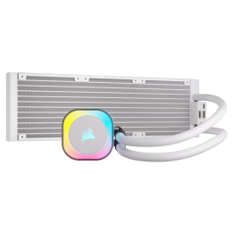 Система жидкостного охлаждения/ Water Cooling System Corsair iCUE LINK H150i RGB (360mm, White, RGB/ Fans: 3x120mm, 63.1CFM, 37dBA, 2400RPM/Rad thickness 27mm/ S: 1851, 1700, 1200, 115X, AM5, AM4)