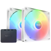 Кулер для корпуса ПК/ Case Cooler NZXT F140 RGB Core Twin Pack (140x140x25mm, 4-pin PWM, RGB, 89.48CFM, 32.5dBA, 1800RPM, White, 2pcs) NZXT