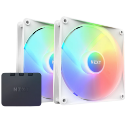 Кулер для корпуса ПК/ Case Cooler NZXT F140 RGB Core Twin Pack (140x140x25mm, 4-pin PWM, RGB, 89.48CFM, 32.5dBA, 1800RPM, White, 2pcs)