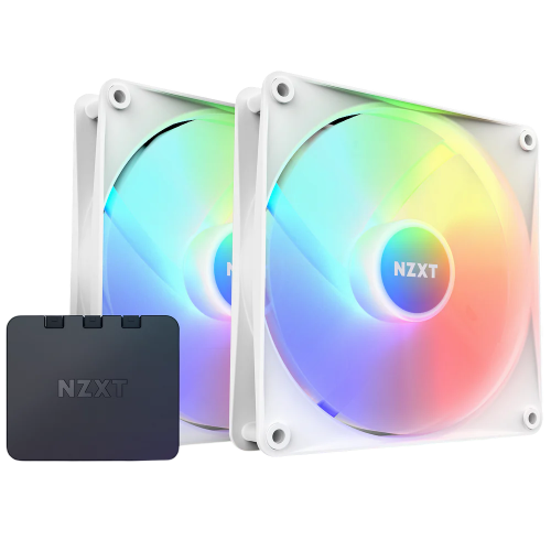 Кулер для корпуса ПК/ Case Cooler NZXT F140 RGB Core Twin Pack (140x140x25mm, 4-pin PWM, RGB, 89.48CFM, 32.5dBA, 1800RPM, White, 2pcs) NZXT