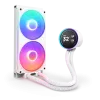 Система жидкостного охлаждения для ПК/ Water Cooling System NZXT Kraken Elite 280 RGB (250W, 280mm, LED temp., White/ Fans: 2x140mm, 98.61CFM, 34.5dBA, 2000RPM/ Pump height 65mm, 2800RPM, Rad thickness 27mm/ S: 1851, 1700, 1200, 115X, AM5, AM4) NZXT