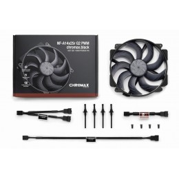 Кулер для корпуса/ Case Cooler Noctua NF-A14x25r G2 PWM chromax.black.swap (140x140x25mm, 4-pin PWM, 91.58CFM, 24.8dBA, 1500RPM, Black)
