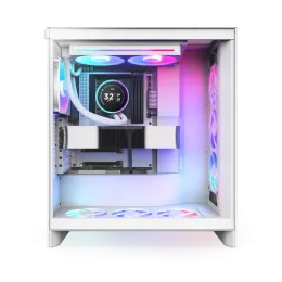 Система жидкостного охлаждения для ПК/ Water Cooling System NZXT Kraken Elite 280 RGB (250W, 280mm, LED temp., White/ Fans: 2x140mm, 98.61CFM, 34.5dBA, 2000RPM/ Pump height 65mm, 2800RPM, Rad thickness 27mm/ S: 1851, 1700, 1200, 115X, AM5, AM4)