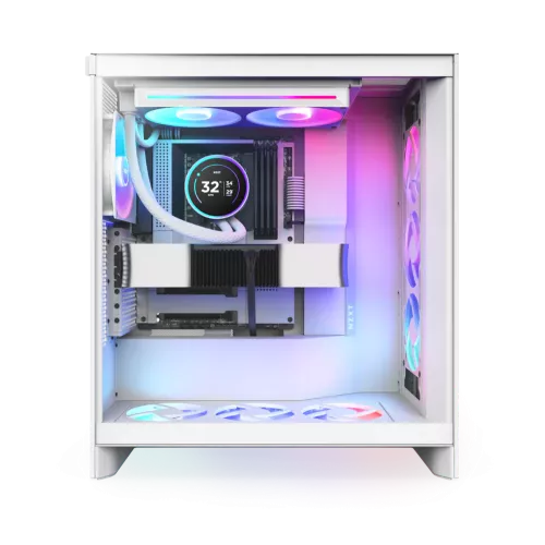 Система жидкостного охлаждения для ПК/ Water Cooling System NZXT Kraken Elite 280 RGB (250W, 280mm, LED temp., White/ Fans: 2x140mm, 98.61CFM, 34.5dBA, 2000RPM/ Pump height 65mm, 2800RPM, Rad thickness 27mm/ S: 1851, 1700, 1200, 115X, AM5, AM4) NZXT