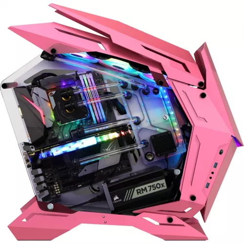 Корпус без блока питания/ Case JONSBO MOD-3, Full-Tower, TG, no fans, 2xUSB-A 3.0, EATX, ATX, mATX, mITX Pink JONSBO