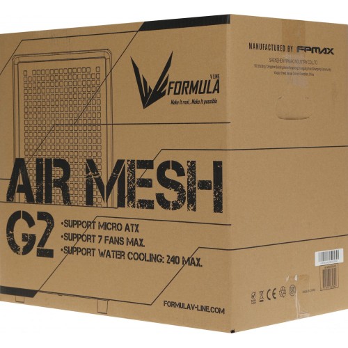 Корпус Formula Air Mesh G2 черный mATX: идеальный выбор для охлаждения с 4x120mm и 2x140mm вентиляторами, 2xUSB3.0 и аудио выходом