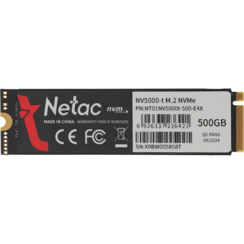 Купить твердотельный накопитель Netac PCIe 4.0 x4 500GB NT01NV5000T-500-E4X M.2 2280 – высокая скорость и надежность для вашего ПК