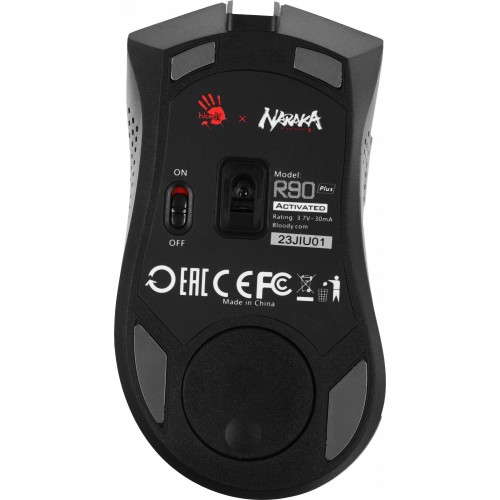 Купить беспроводную оптическую мышь A4Tech Bloody R90 Plus Naraka белую с рисунком, 5000 DPI, 7 кнопок - идеальный выбор для геймеров