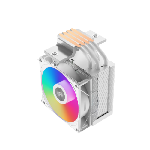 Кулер для процессора/ CPU Cooler PCCooler R400 ARGB WH (180W, 4-pin PWM, 133mm, Al/Cu, 4x6mm, ARGB, 1x92mm, 40.94CFM, 30dBA, 2200RPM, S: 1851/1700/1200/115X, AM5/AM4, white) PcCooler