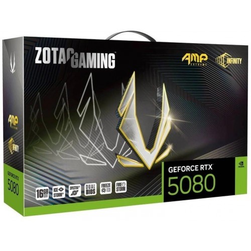 Видеокарта Zotac PCI-E 5.0 RTX 5080 AMP Extreme INFINITY NVIDIA GeForce RTX 5080 16Gb 256bit GDDR7 2670/30000 HDMIx1 DPx3 HDCP Ret