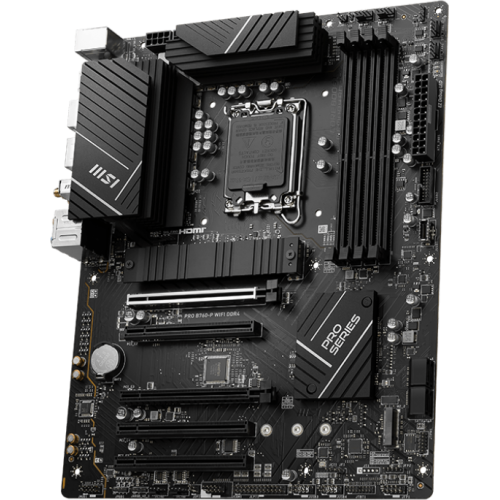 Материнская плата/ MB MSI INTEL B760 s1700, 4xDDR4(128GB), HDMI 2.1/DP, 2xPCIe 4.0x16, 3xPCIe 3.0x16, 1xLAN (2.5GbE), Wi-Fi, BT, 4xSATA 6Gb/s, 2xM.2, 1xUSB-C, 2xUSB 3.2, 4xUSB 2.0, 1xPS/2, ATX