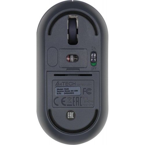 Мышь A4Tech Fstyler FG20 пепельный/синий оптическая 2000dpi беспров. USB для ноутбука 4but (FG20 ASH BLUE)