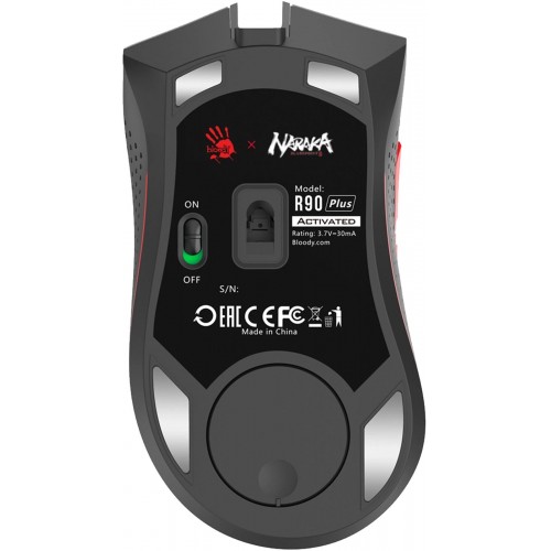 Купить беспроводную оптическую мышь A4Tech Bloody R90 Plus Naraka белую с рисунком, 5000 DPI, 7 кнопок - идеальный выбор для геймеров