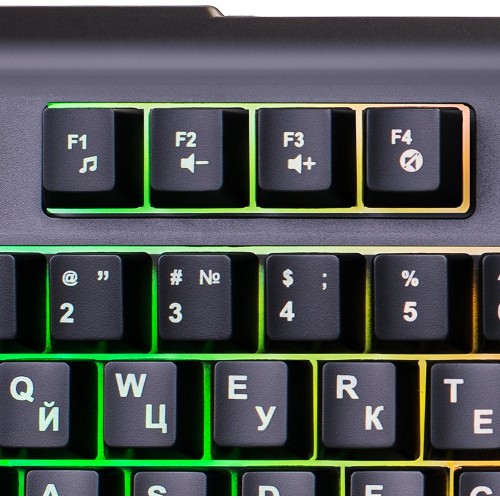 Клавиатура Оклик 717G BLACK DEATH: USB мультимедийная игровая клавиатура с LED подсветкой (черный/оранжевый, 1.5м)