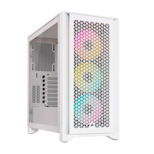 Корпус без блока питания/ Case Corsair iCUE 4000D RGB Airflow, Midi-Tower, TG, 3x120mm RGB, 1xUSB-A 3.2, 1xUSB 3.2 Type-C, E-ATX, ATX, mATX, mITX White Corsair