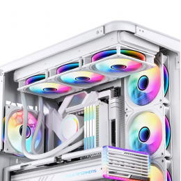 Кулер для корпуса/ Case Cooler JONSBO FR-606WR Reverse (120x120x25mm, 4-pin PWM, ARGB, 35.99CFM, 26.5dBA, 1500RPM, White)