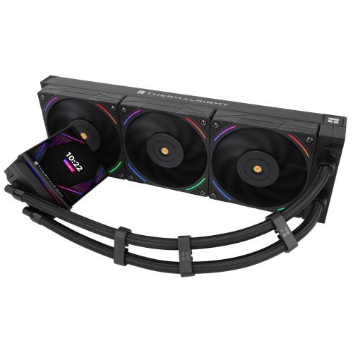 Водяное охлаждение для процессора/ Water Cooling System Thermalright Hyper Vision 360 (360mm, LED, Black, ARGB/ Fans: 3x120mm, 69CFM, 27dBA, 2150RPM/ Pump height 68mm, 6400RPM, Rad thickness 27mm/ S: 1700, 1200, 1851, 115X, 2011, 2066, AM5, AM4) Thermalri