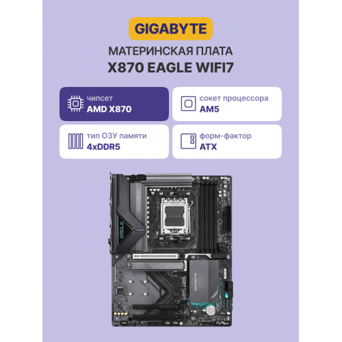 Купить материнскую плату X870 EAGLE WIFI7 – Высокая производительность и поддержка новейших технологий