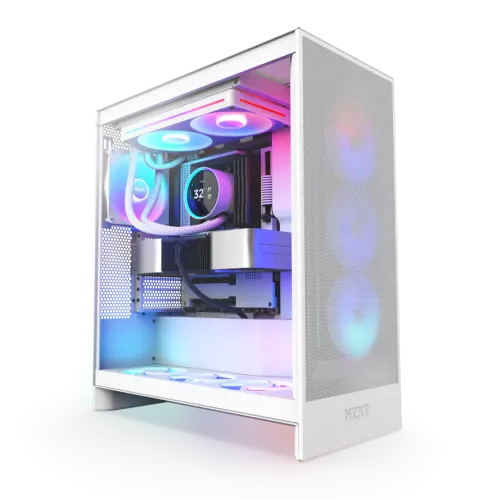 Система жидкостного охлаждения для ПК/ Water Cooling System NZXT Kraken Elite 280 RGB (250W, 280mm, LED temp., White/ Fans: 2x140mm, 98.61CFM, 34.5dBA, 2000RPM/ Pump height 65mm, 2800RPM, Rad thickness 27mm/ S: 1851, 1700, 1200, 115X, AM5, AM4) NZXT