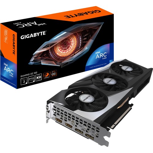 Видеокарта/ VGA GIGABYTE INTEL ARC A380 GAMING OC 6GB, GDDR6/96-bit, PCIe 4.0, 2xHDMI 2.0, 2xDP, 2-slot Gigabyte