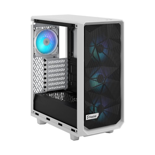 Корпус ПК без блока питания/ Case Fractal Design Meshify 2 Compact RGB TG Light Tint, Midi-Tower, 4x120mm RGB, 2xUSB-A 3.2 + 1xUSB 3.2 Type-C ATX, mATX, mITX White Fractal Design
