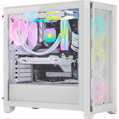 Корпус без блока питания/ Case Corsair iCUE 4000D RGB Airflow, Midi-Tower, TG, 3x120mm RGB, 1xUSB-A 3.2, 1xUSB 3.2 Type-C, E-ATX, ATX, mATX, mITX White Corsair