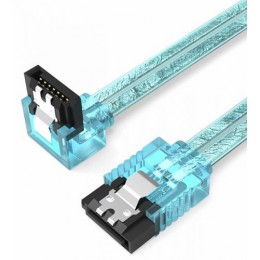 Кабель Vention SATA 3 M/SATA 3 M угол 90 с защелками, голубой - 0.5 м