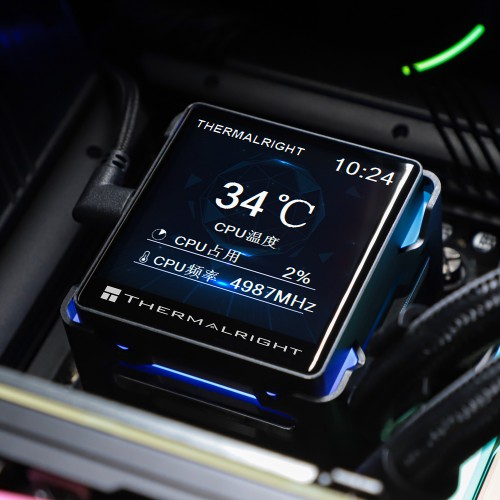 Система жидкостного охлаждения/ Water Cooling System Thermalright Elite Vision 360 (360mm, LED, Black, ARGB/ Fans: 3x120mm, 69CFM, 27dBA, 2150RPM/ Pump height 63mm, Rad thickness 27mm/ S: 1700, 1200, 1851, 115X, 2011, 2066, AM5, AM4) Thermalright