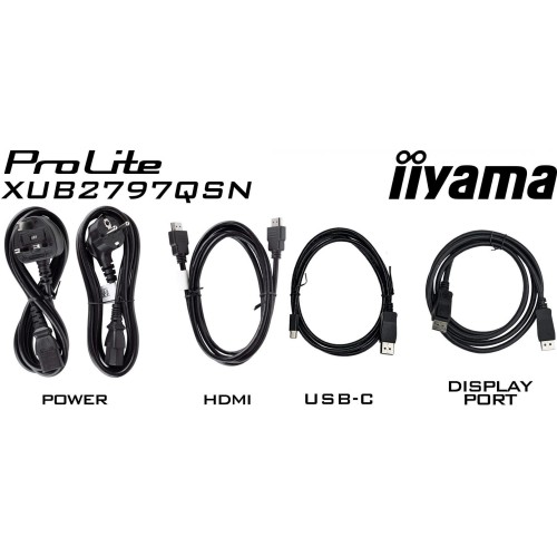 Монитор Iiyama 27" ProLite XUB2797QSN-B2 черный IPS LED 16:9 HDMI M/M матовая HAS Piv 1300:1 300cd 178гр/178гр 2560x1440 100Hz DP Quad HD 2K (1440p) USB 6.1кг