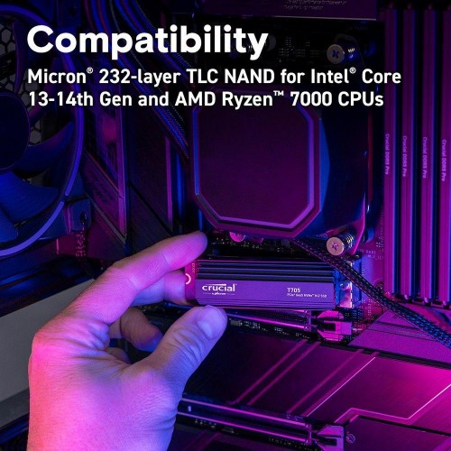 Твердотельный накопитель Crucial T705 1TB PCIe Gen5 NVMe M.2 SSD with heatsink CT1000T705SSD5