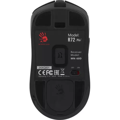 Купить беспроводную игровую мышь A4Tech Bloody R72 Pro черную с оптическим сенсором 26000 dpi и USB-C, 7 кнопок