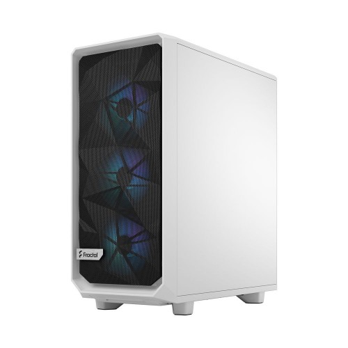 Корпус ПК без блока питания/ Case Fractal Design Meshify 2 Compact RGB TG Light Tint, Midi-Tower, 4x120mm RGB, 2xUSB-A 3.2 + 1xUSB 3.2 Type-C ATX, mATX, mITX White Fractal Design