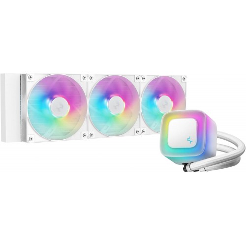 Система водяного охлаждения Deepcool LE360 WH V2 ARGB Soc-AM5/AM4/1200/1700/1851 белый 4-pin 19-31.6dB Al 250W 1632gr Ret (R-LE360-WHAMMN-G-2)