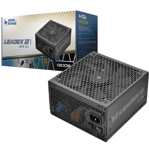 блок питания 1300 Ватт/ Power Supply Super Flower Leadex III Gold, 1300W, ATX 3.1, 140mm, 8xSATA, 4xPCI-E(6+2), 1x12VHPWR(12+4), APFC, 80+ Gold, Full Modular Super Flower