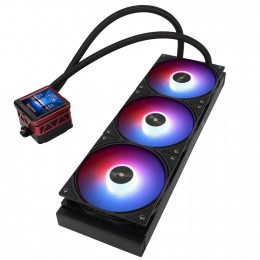 Водяное охлаждение для процессора/ Water Cooling System Thermalright Frozen Warframe 360 Ultra Black Argb (360mm, Black, ARGB/ Fans: 3x120mm, 70.84CFM, 22.1dBA, 2000RPM/ Pump height 60mm, 23dBA, 3000RPM, Rad thickness 27mm/ S: 1200, 1700, 1851, 2011, 2066