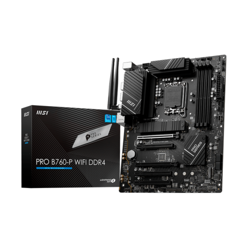 Материнская плата/ MB MSI INTEL B760 s1700, 4xDDR4(128GB), HDMI 2.1/DP, 2xPCIe 4.0x16, 3xPCIe 3.0x16, 1xLAN (2.5GbE), Wi-Fi, BT, 4xSATA 6Gb/s, 2xM.2, 1xUSB-C, 2xUSB 3.2, 4xUSB 2.0, 1xPS/2, ATX