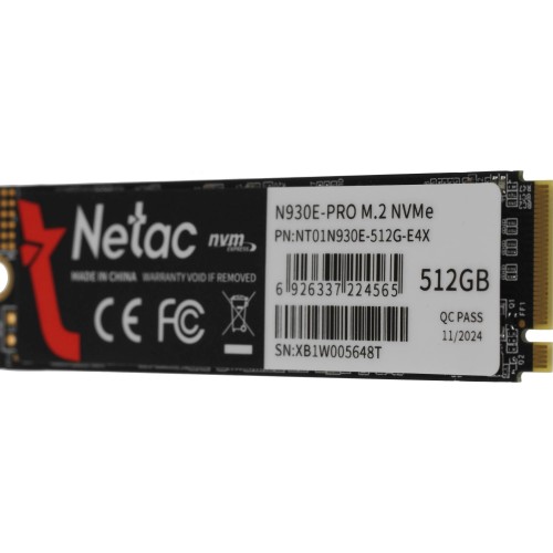 Купить SSD накопитель Netac PCIe 3.0 x4 512GB NT01N930E-512G-E4X N930E Pro M.2 2280 – Высокая скорость и надежность для вашего ПК