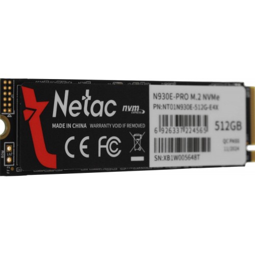 Купить SSD накопитель Netac PCIe 3.0 x4 512GB NT01N930E-512G-E4X N930E Pro M.2 2280 – Высокая скорость и надежность для вашего ПК