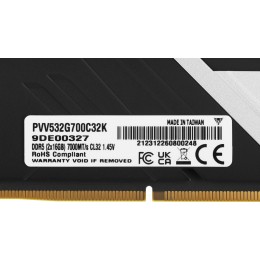 Оперативная память DDR5 2x16Gb 7000MHz Patriot PVV532G700C32K Viper Venom RTL Gaming PC5-56000 CL32 DIMM 288-pin 1.45В kit с радиатором Ret [PVV532G700C32K]